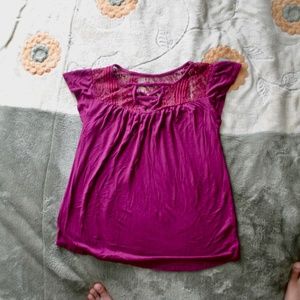 raspberry babydoll blouse